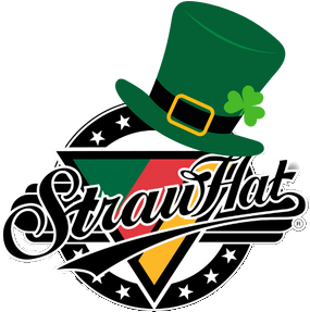 Straw Hat Logo with leprechaun hat on top