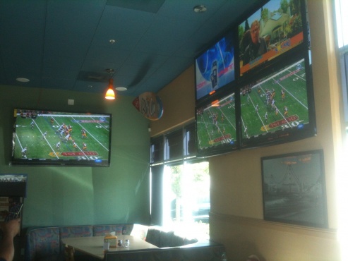 Sports TVs in the Hayward restaurant